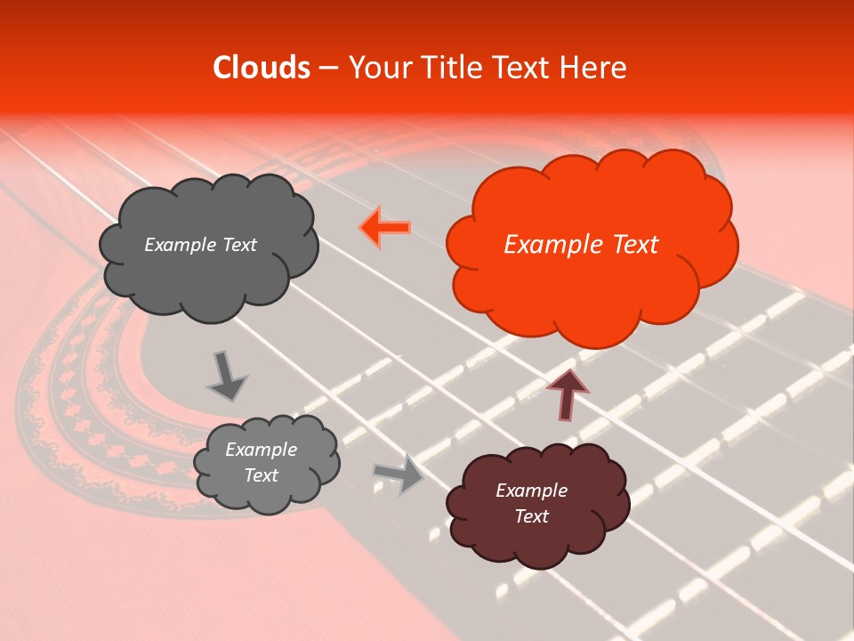 An Orange Acoustic Guitar With A Black And Red Background PowerPoint Template