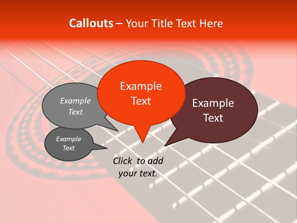 An Orange Acoustic Guitar With A Black And Red Background PowerPoint Template