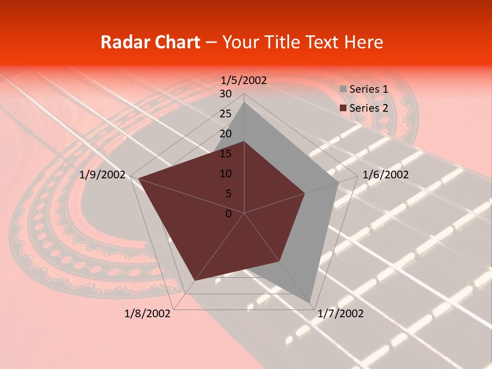 An Orange Acoustic Guitar With A Black And Red Background PowerPoint Template