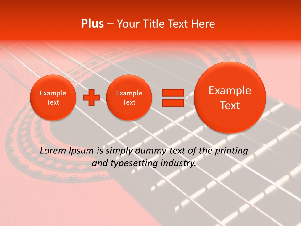 An Orange Acoustic Guitar With A Black And Red Background PowerPoint Template
