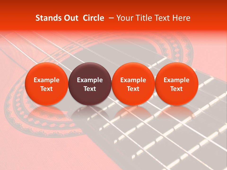 An Orange Acoustic Guitar With A Black And Red Background PowerPoint Template