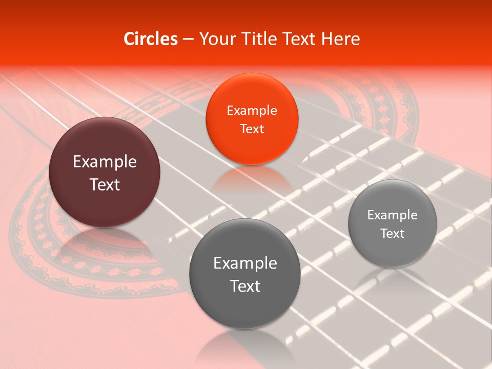 An Orange Acoustic Guitar With A Black And Red Background PowerPoint Template