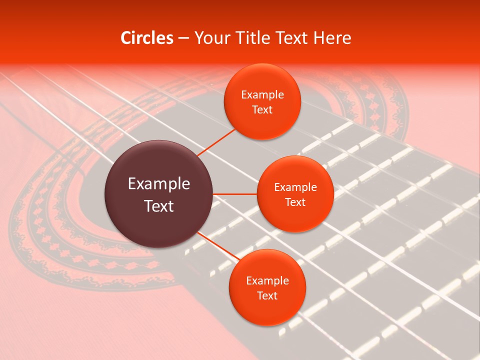 An Orange Acoustic Guitar With A Black And Red Background PowerPoint Template