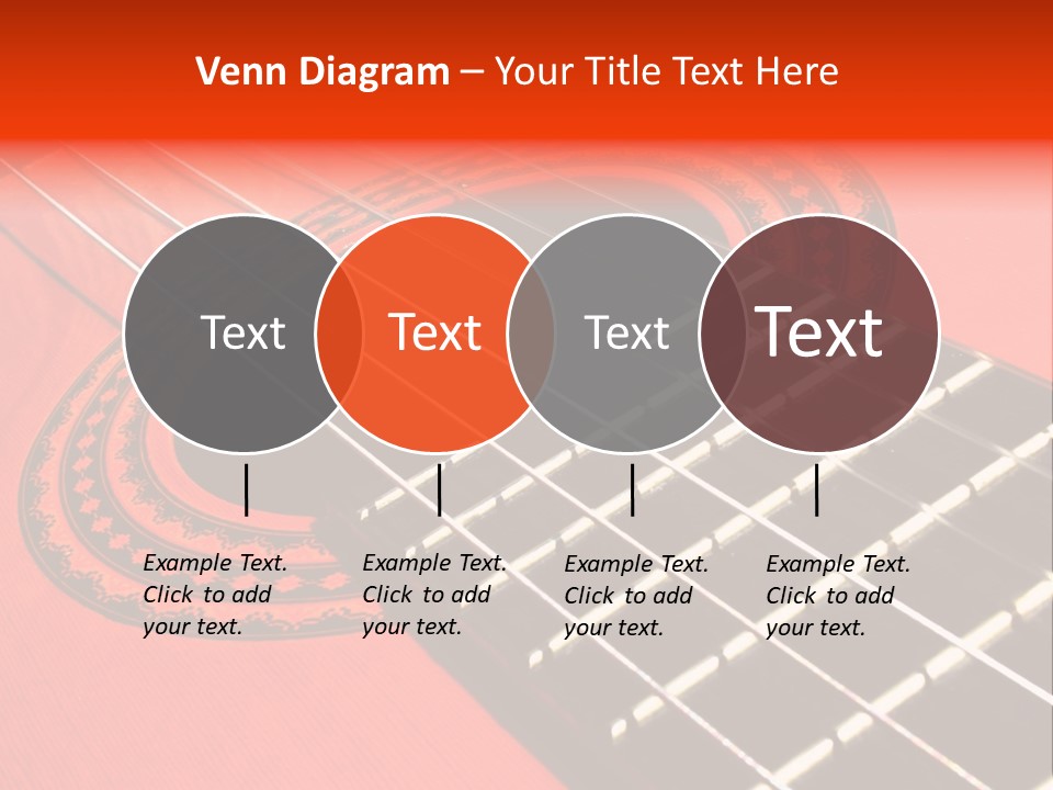 An Orange Acoustic Guitar With A Black And Red Background PowerPoint Template
