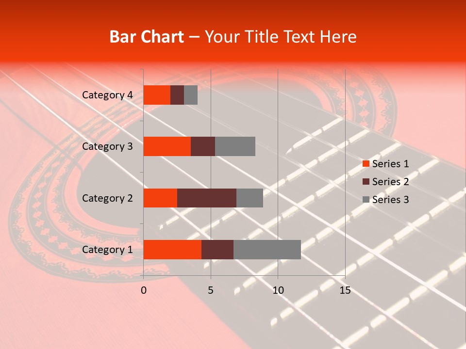 An Orange Acoustic Guitar With A Black And Red Background PowerPoint Template