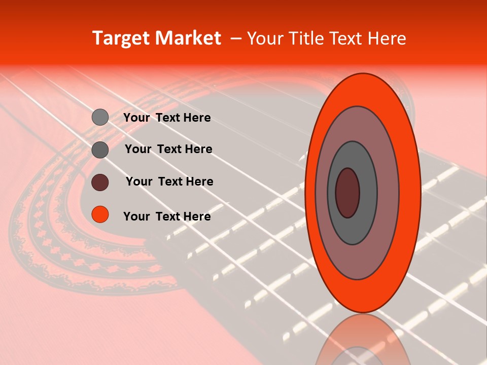An Orange Acoustic Guitar With A Black And Red Background PowerPoint Template