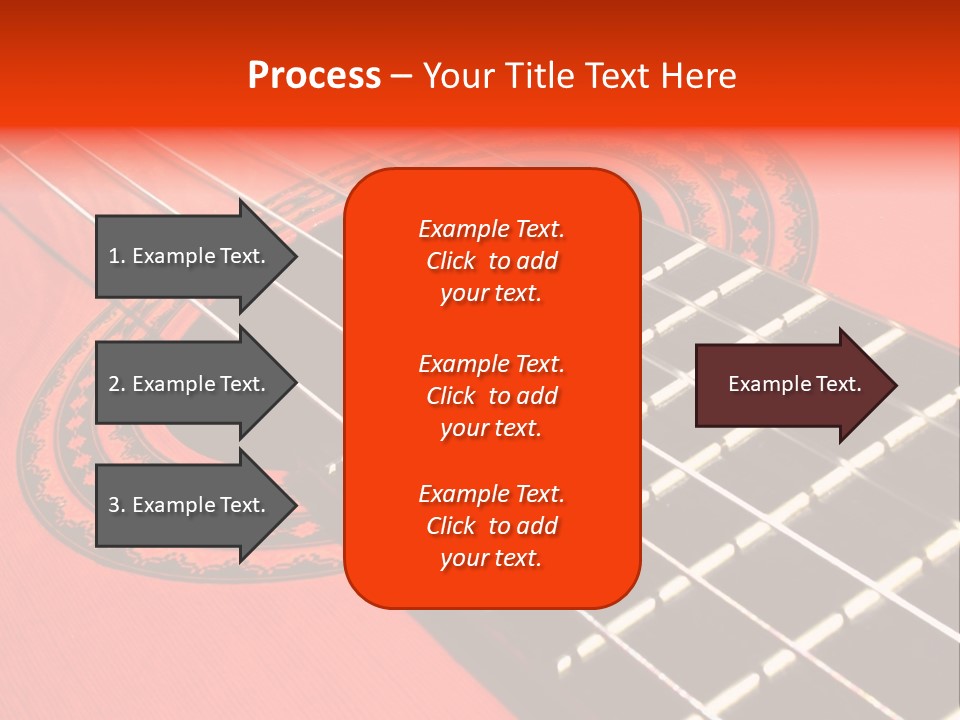 An Orange Acoustic Guitar With A Black And Red Background PowerPoint Template