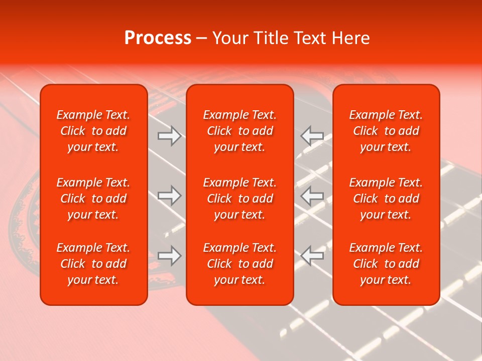 An Orange Acoustic Guitar With A Black And Red Background PowerPoint Template