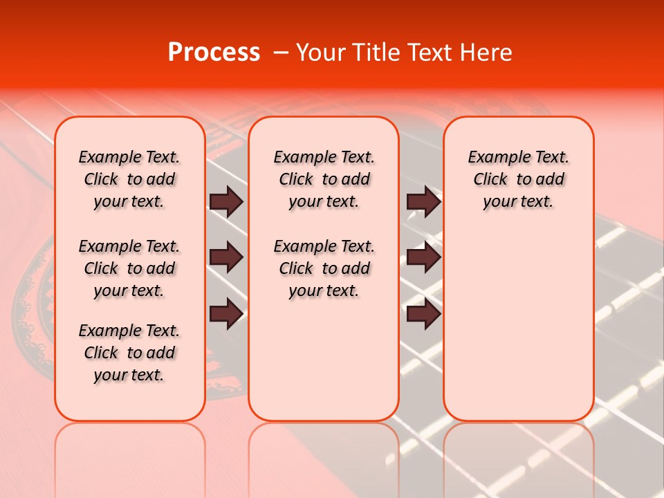 An Orange Acoustic Guitar With A Black And Red Background PowerPoint Template
