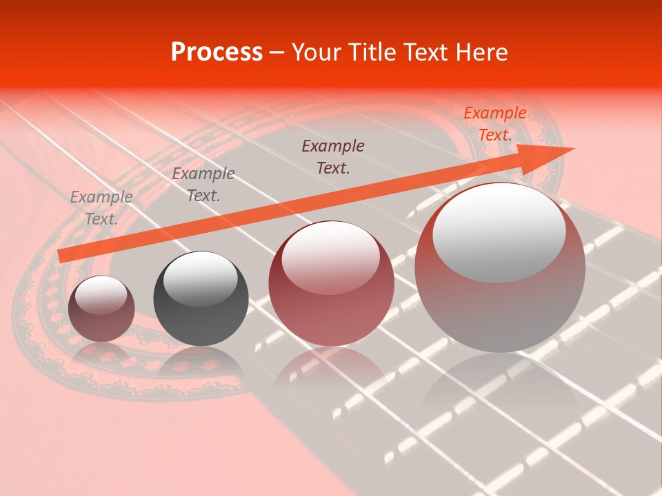 An Orange Acoustic Guitar With A Black And Red Background PowerPoint Template