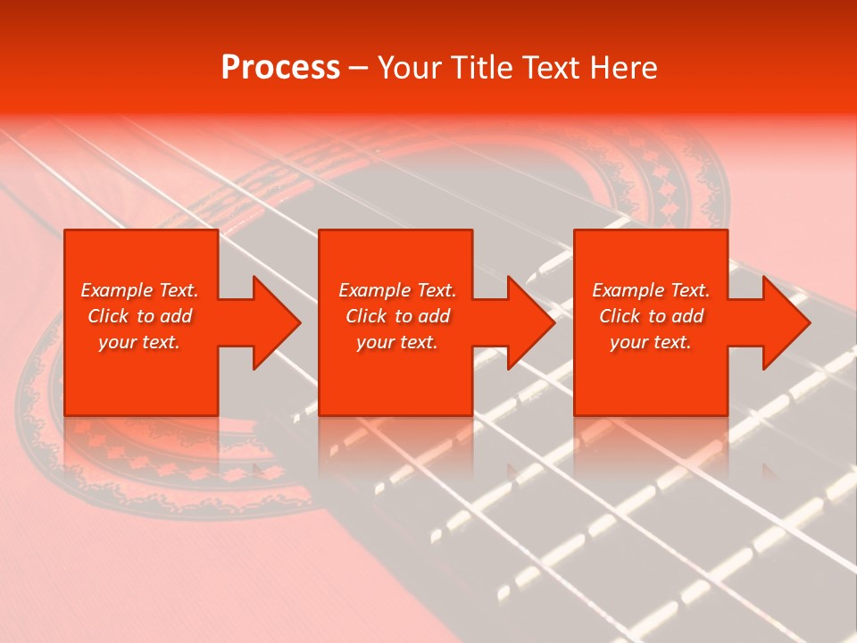 An Orange Acoustic Guitar With A Black And Red Background PowerPoint Template