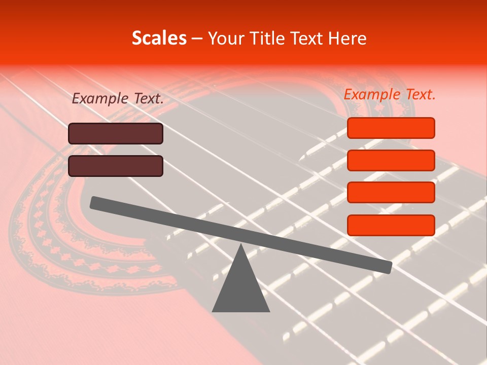 An Orange Acoustic Guitar With A Black And Red Background PowerPoint Template