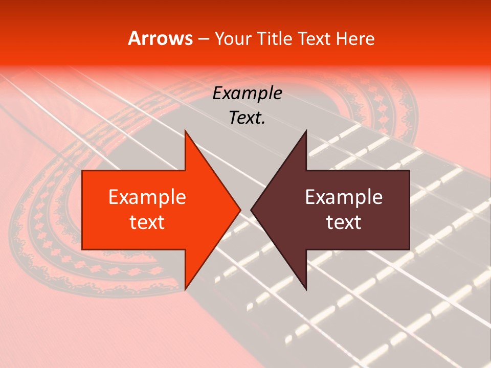 An Orange Acoustic Guitar With A Black And Red Background PowerPoint Template