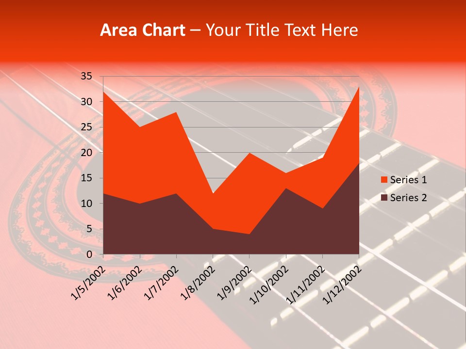 An Orange Acoustic Guitar With A Black And Red Background PowerPoint Template