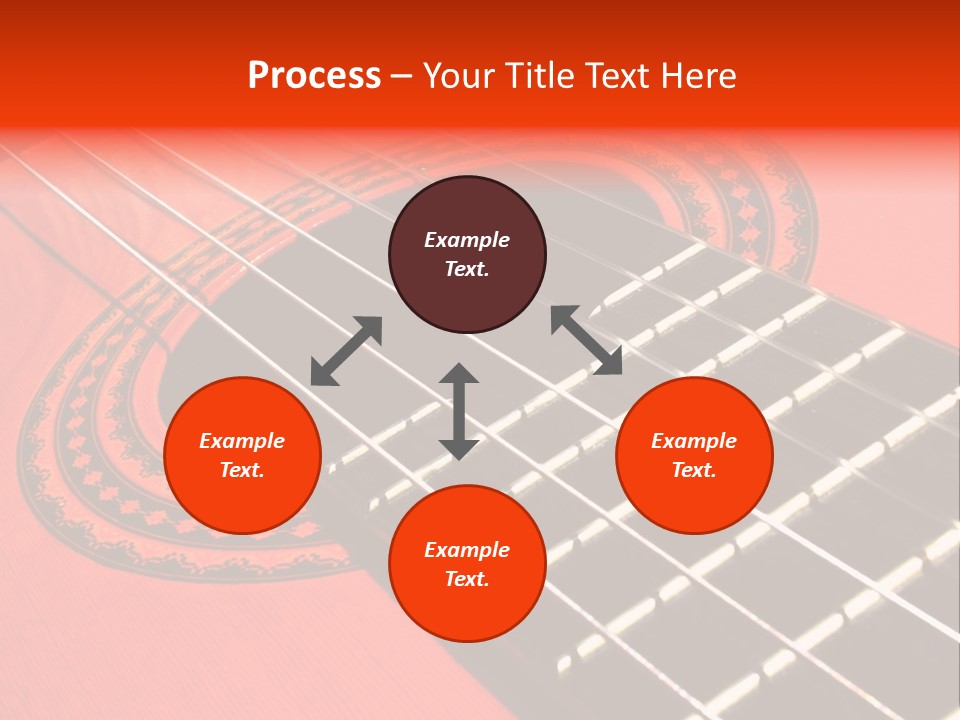 An Orange Acoustic Guitar With A Black And Red Background PowerPoint Template