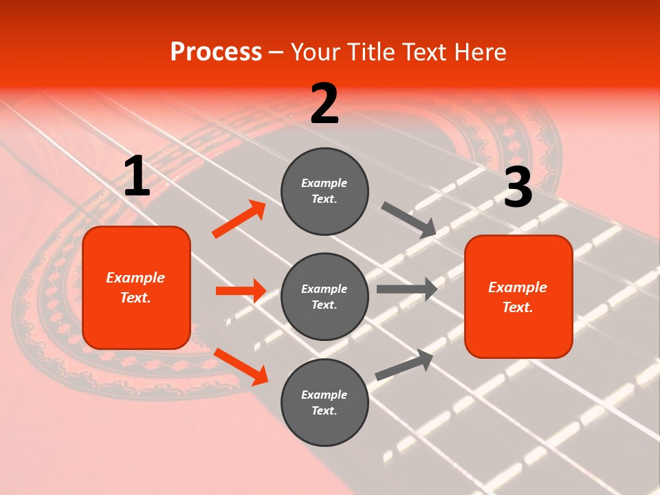 An Orange Acoustic Guitar With A Black And Red Background PowerPoint Template