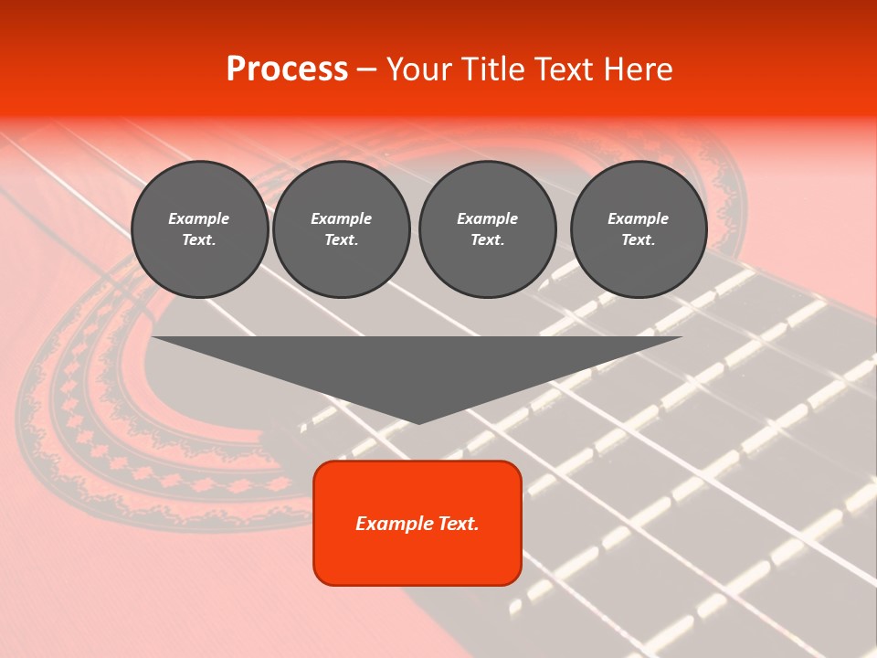 An Orange Acoustic Guitar With A Black And Red Background PowerPoint Template