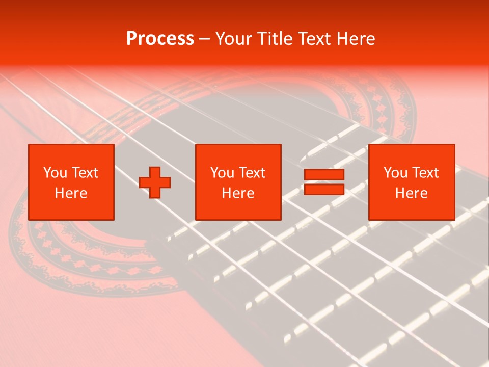An Orange Acoustic Guitar With A Black And Red Background PowerPoint Template