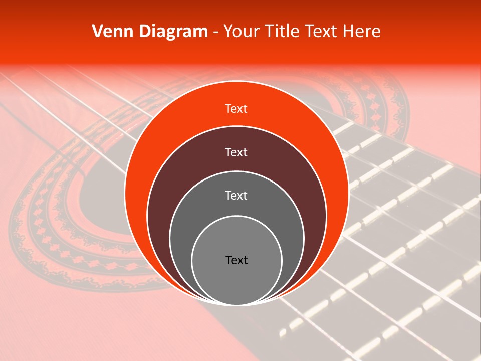 An Orange Acoustic Guitar With A Black And Red Background PowerPoint Template
