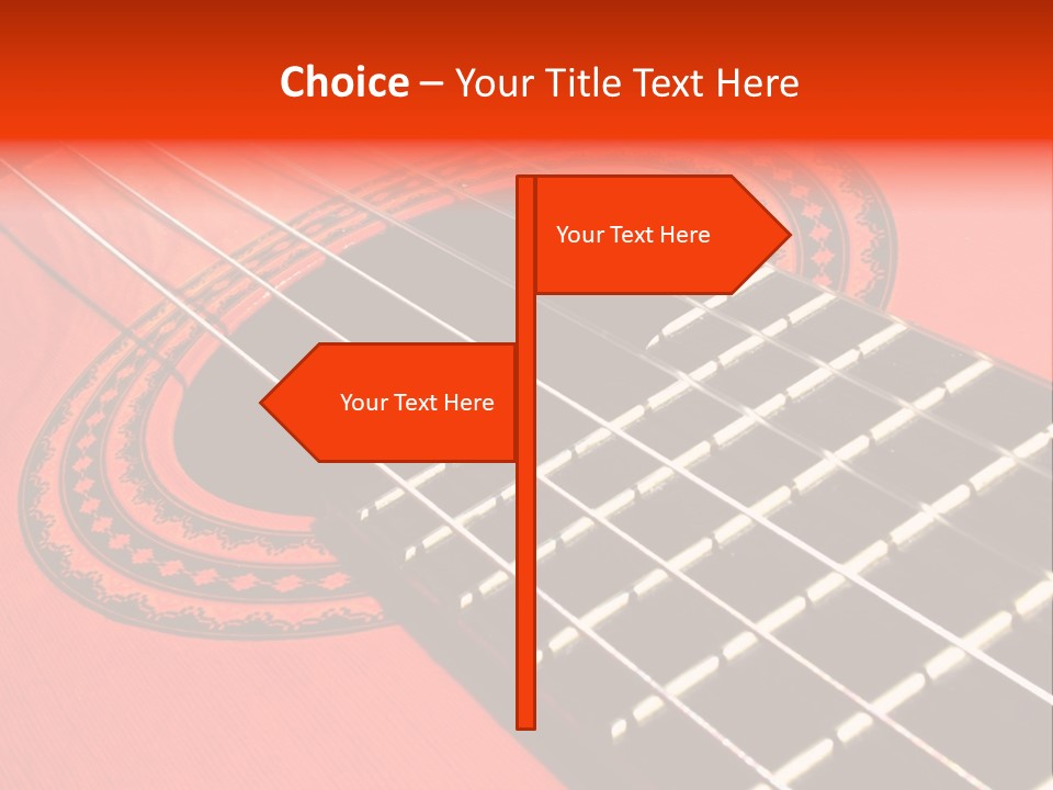 An Orange Acoustic Guitar With A Black And Red Background PowerPoint Template