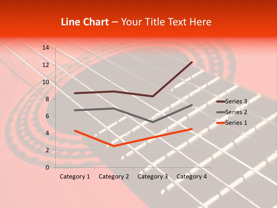 An Orange Acoustic Guitar With A Black And Red Background PowerPoint Template