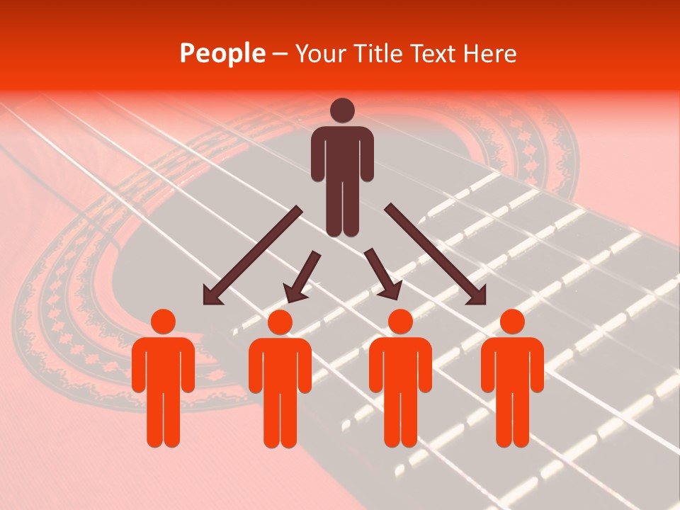 An Orange Acoustic Guitar With A Black And Red Background PowerPoint Template