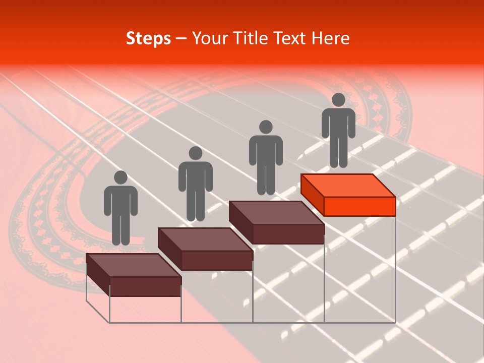 An Orange Acoustic Guitar With A Black And Red Background PowerPoint Template