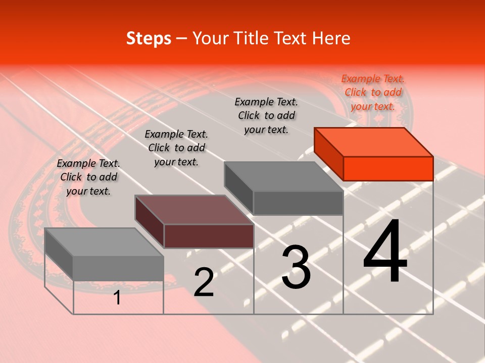 An Orange Acoustic Guitar With A Black And Red Background PowerPoint Template