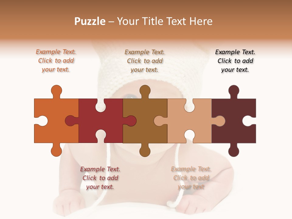 A Baby Wearing A White Knitted Hat PowerPoint Template