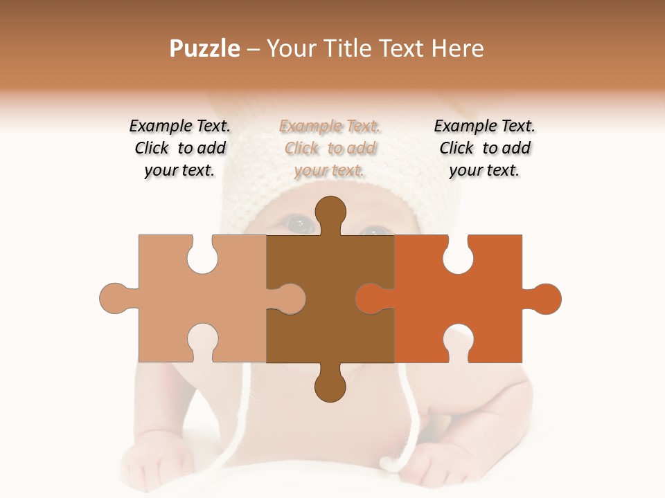 A Baby Wearing A White Knitted Hat PowerPoint Template