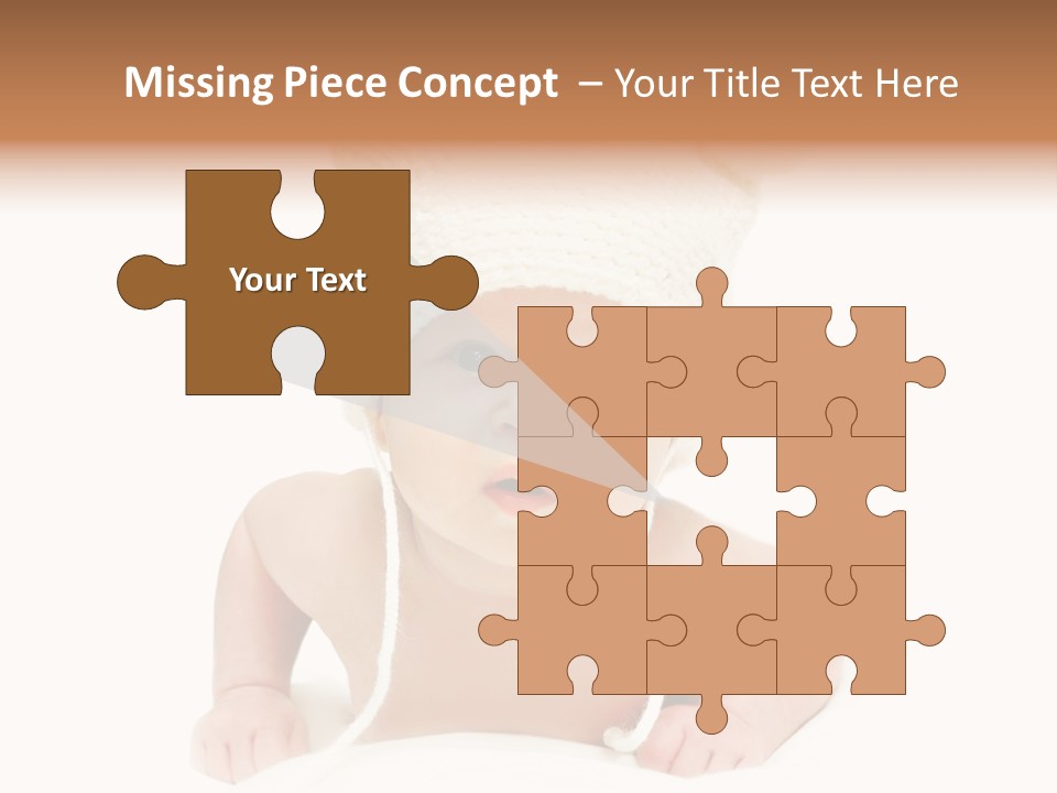 A Baby Wearing A White Knitted Hat PowerPoint Template