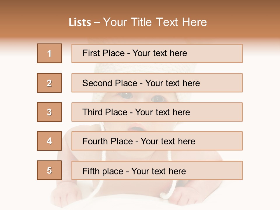 A Baby Wearing A White Knitted Hat PowerPoint Template