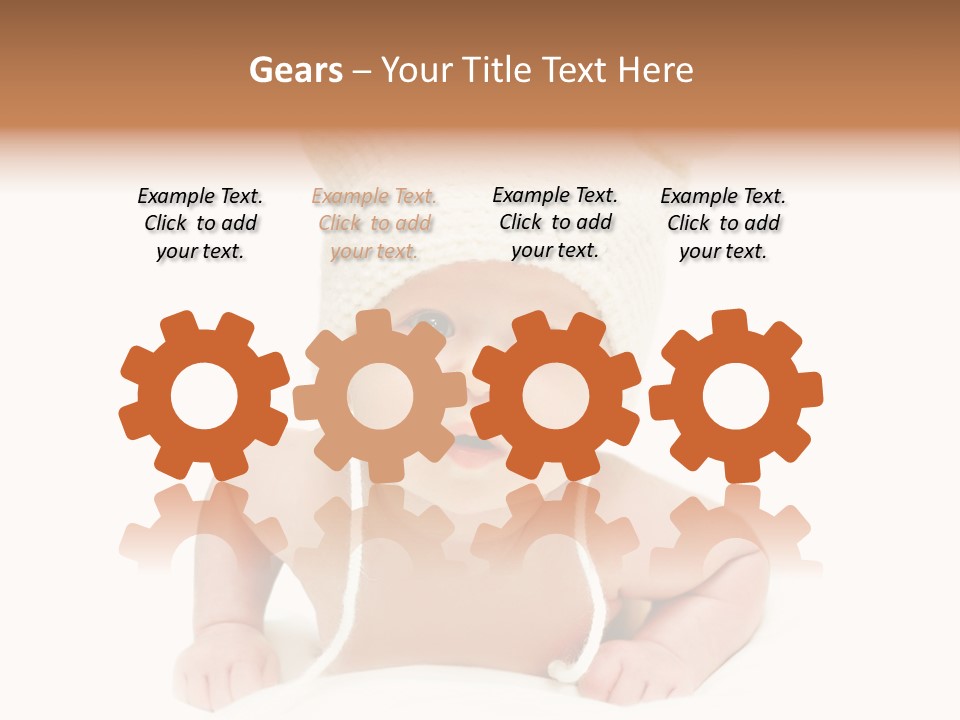 A Baby Wearing A White Knitted Hat PowerPoint Template