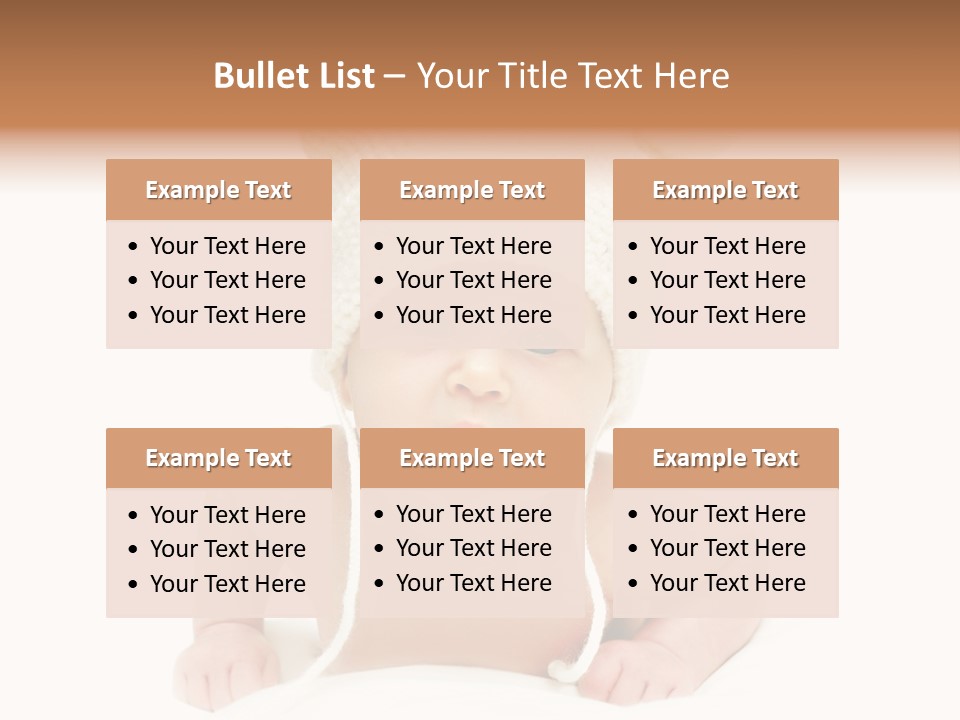 A Baby Wearing A White Knitted Hat PowerPoint Template