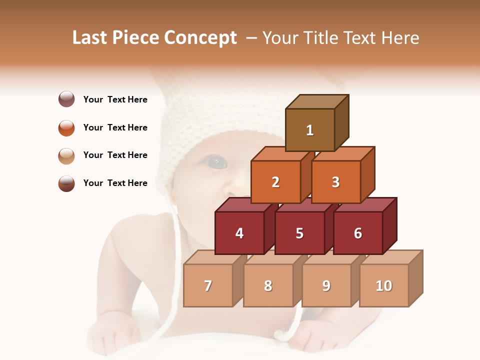 A Baby Wearing A White Knitted Hat PowerPoint Template