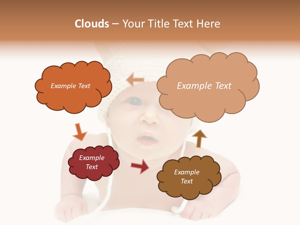 A Baby Wearing A White Knitted Hat PowerPoint Template