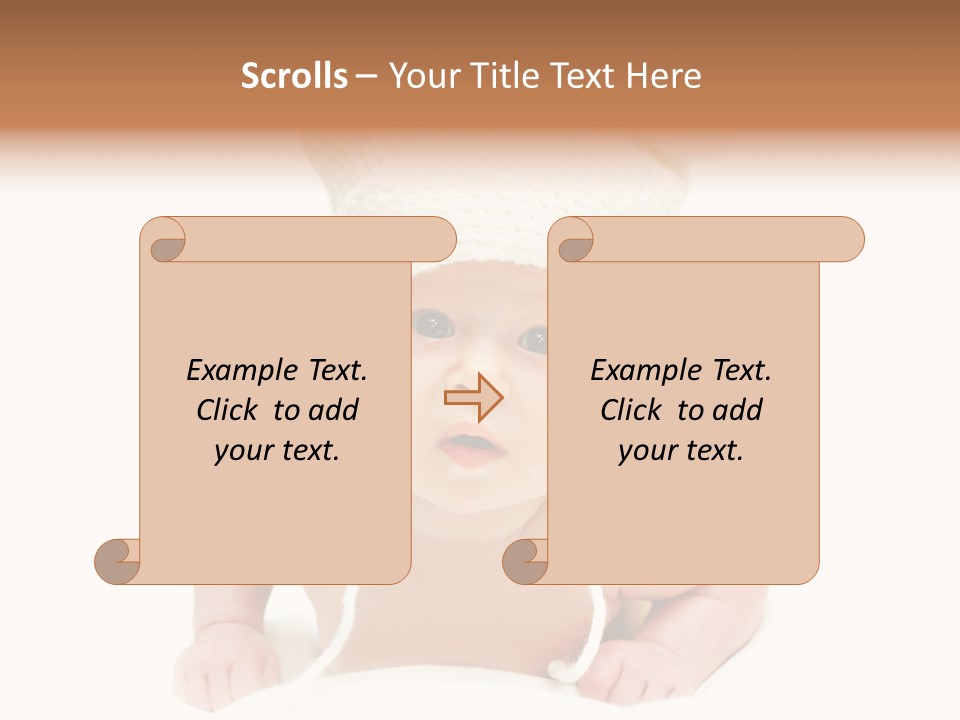 A Baby Wearing A White Knitted Hat PowerPoint Template