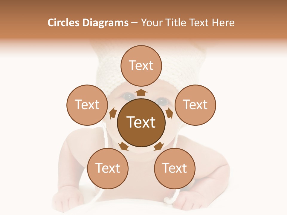 A Baby Wearing A White Knitted Hat PowerPoint Template