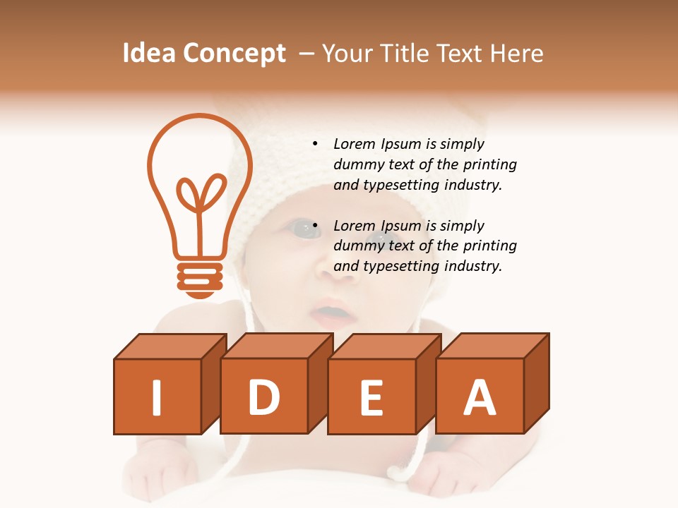A Baby Wearing A White Knitted Hat PowerPoint Template