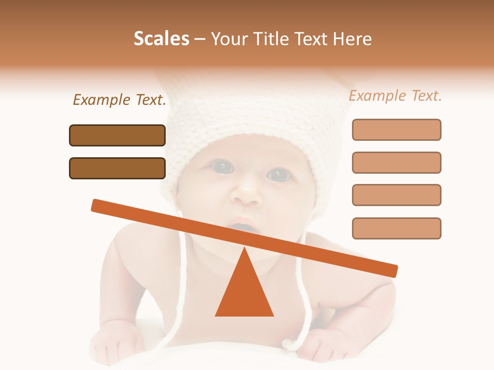 A Baby Wearing A White Knitted Hat PowerPoint Template