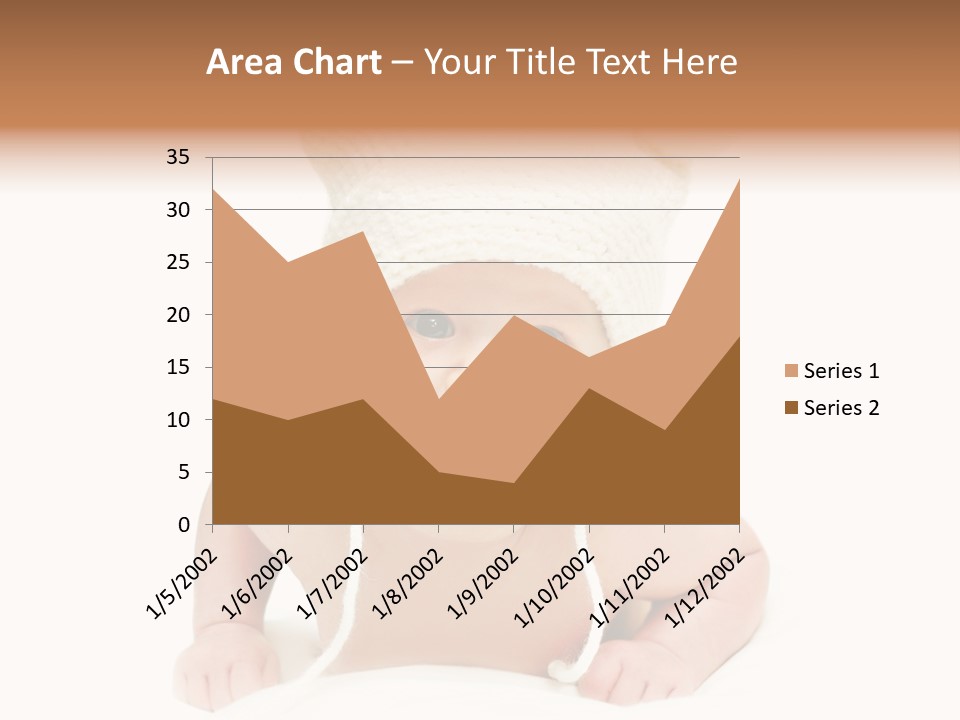 A Baby Wearing A White Knitted Hat PowerPoint Template