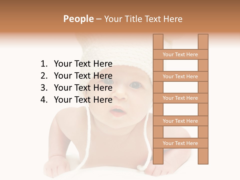 A Baby Wearing A White Knitted Hat PowerPoint Template