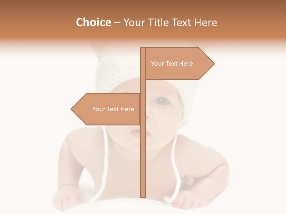 A Baby Wearing A White Knitted Hat PowerPoint Template