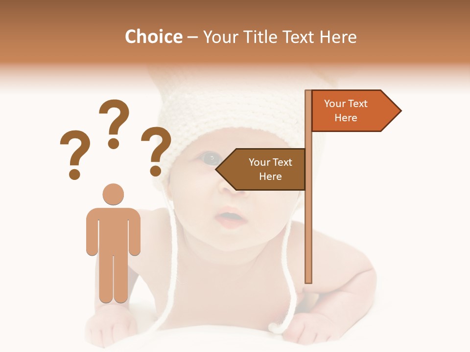 A Baby Wearing A White Knitted Hat PowerPoint Template