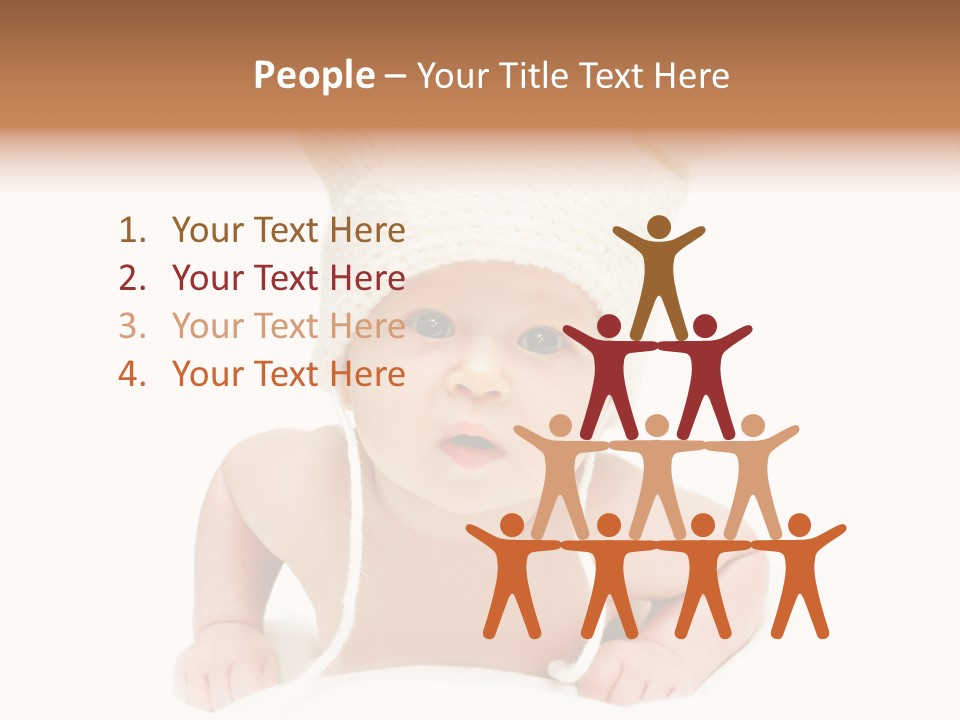 A Baby Wearing A White Knitted Hat PowerPoint Template