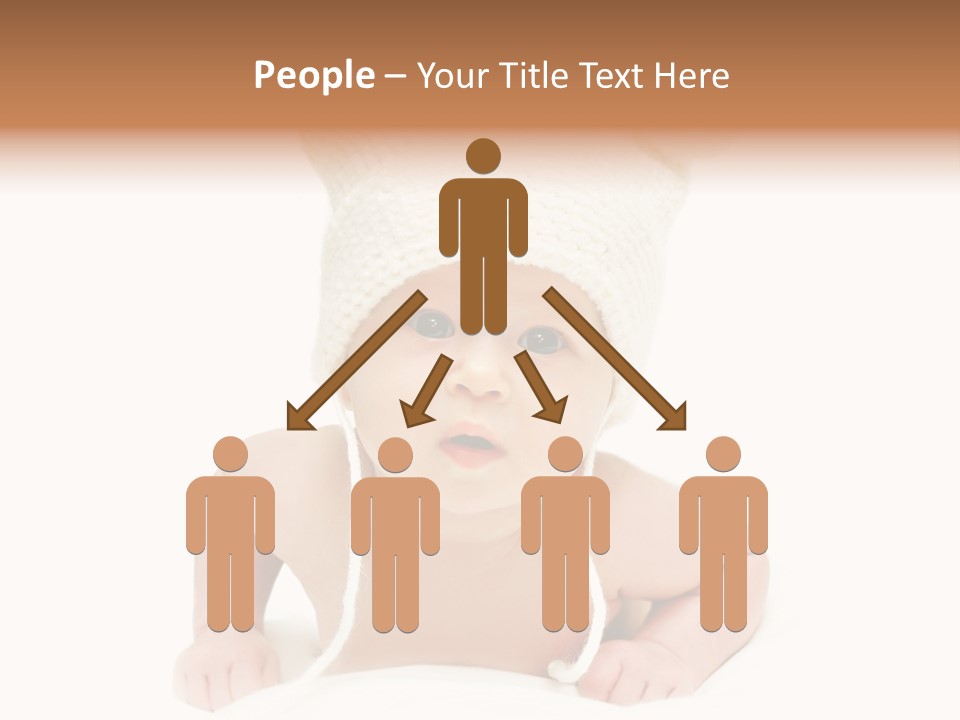 A Baby Wearing A White Knitted Hat PowerPoint Template