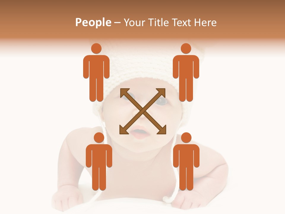 A Baby Wearing A White Knitted Hat PowerPoint Template