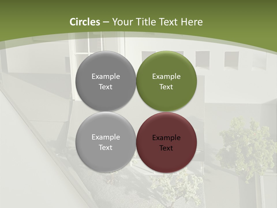 A White House With A Green Background Is Featured In This Presentation PowerPoint Template