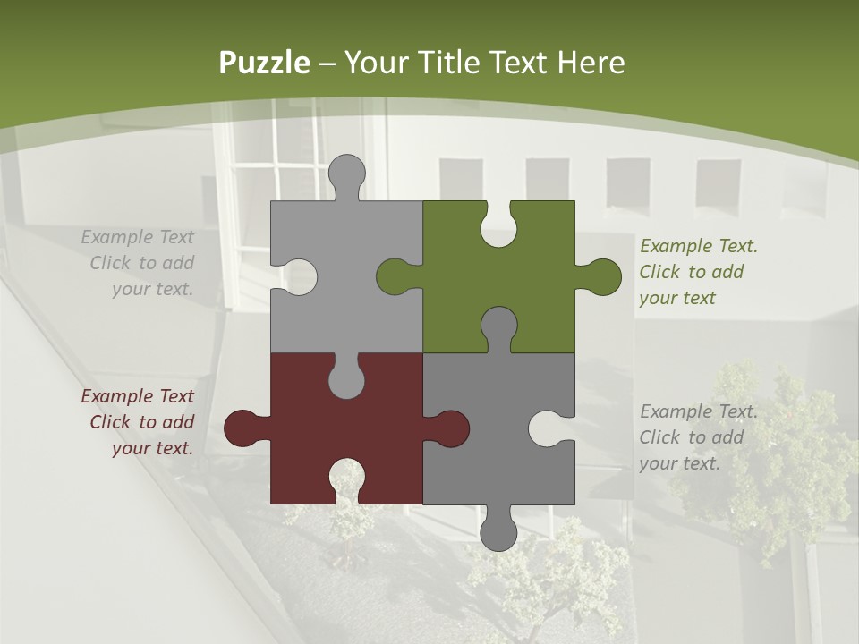 A White House With A Green Background Is Featured In This Presentation PowerPoint Template