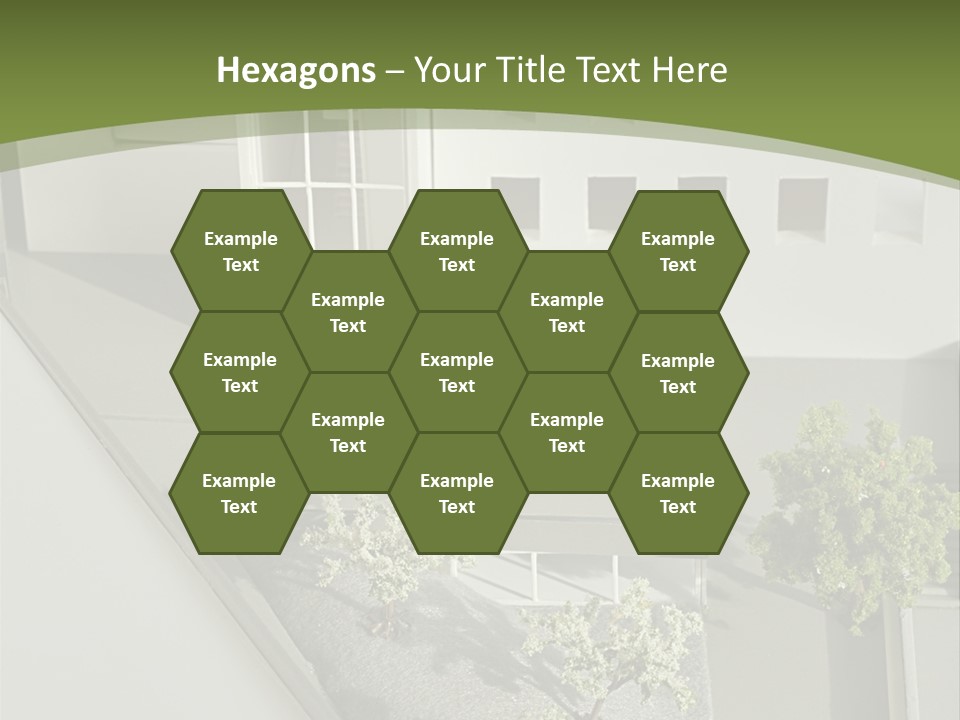 A White House With A Green Background Is Featured In This Presentation PowerPoint Template